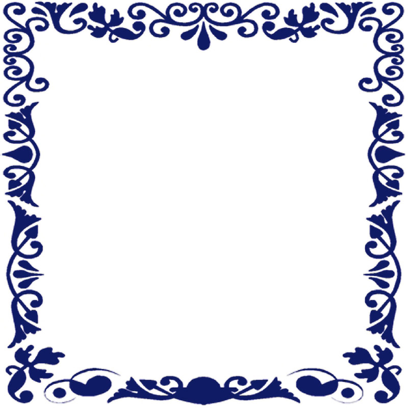 Picture of a tile with a blue border